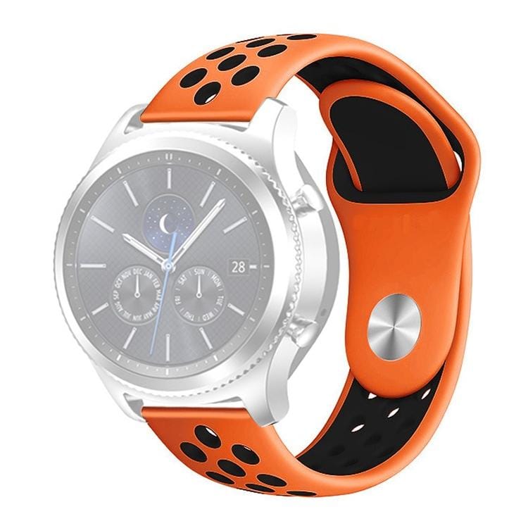 For Samsung Gear S4 Active 22mm Two-color Silicone Replacement Strap Watchband (Orange Black)