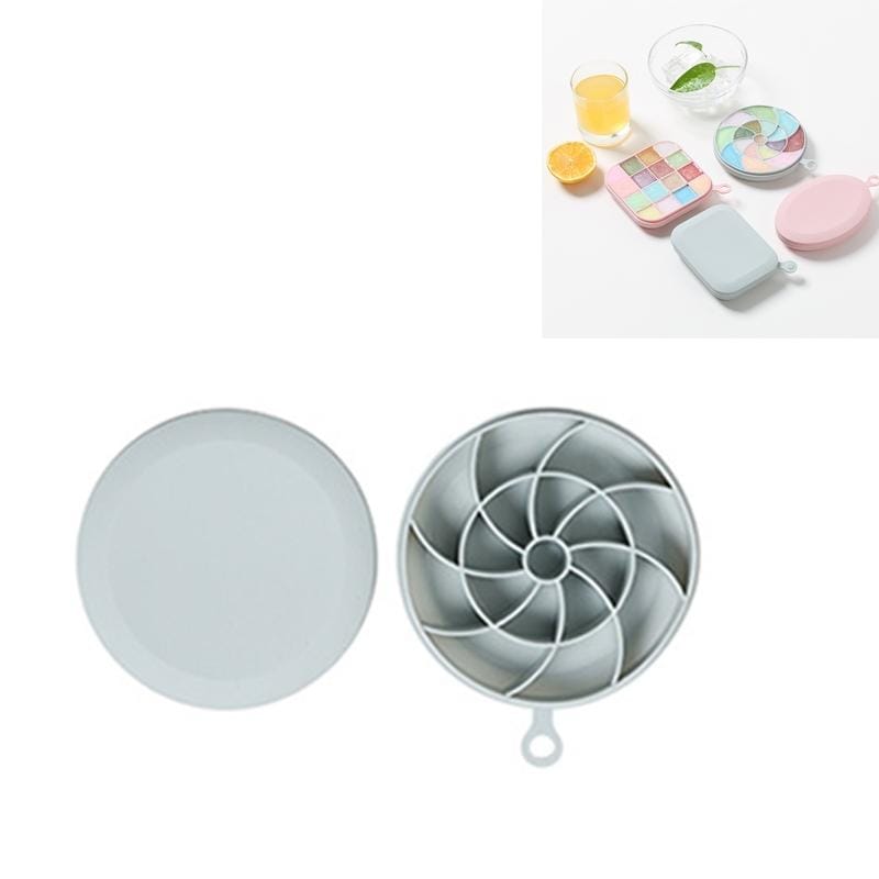 4 PCS Home Creative Geometric Simple Ice Tray Mold with Lid DIY Ice Cube Homemade Box, Style:Round (Blue)