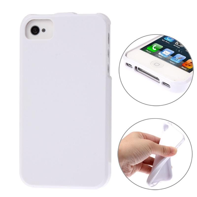 DIY 3D Sublimation Machine Blanks White Back TPU Case Cover for iPhone 4 & 4S (White)