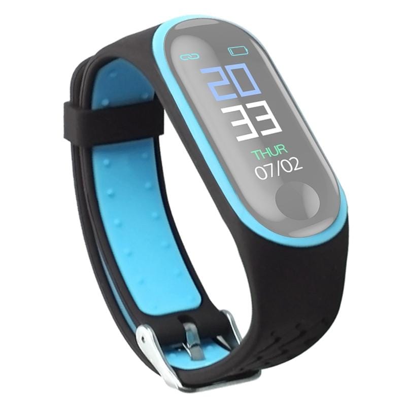 For M3 / M4 Universal Bicolor Silicone Watchband (Black Blue)