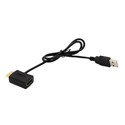 Convertor + 50cm USB 2.0 Male Charger Cable Lead HDMI Male to Female M/F Splitter Adapter for HDTV, PlayStation 3, DVD