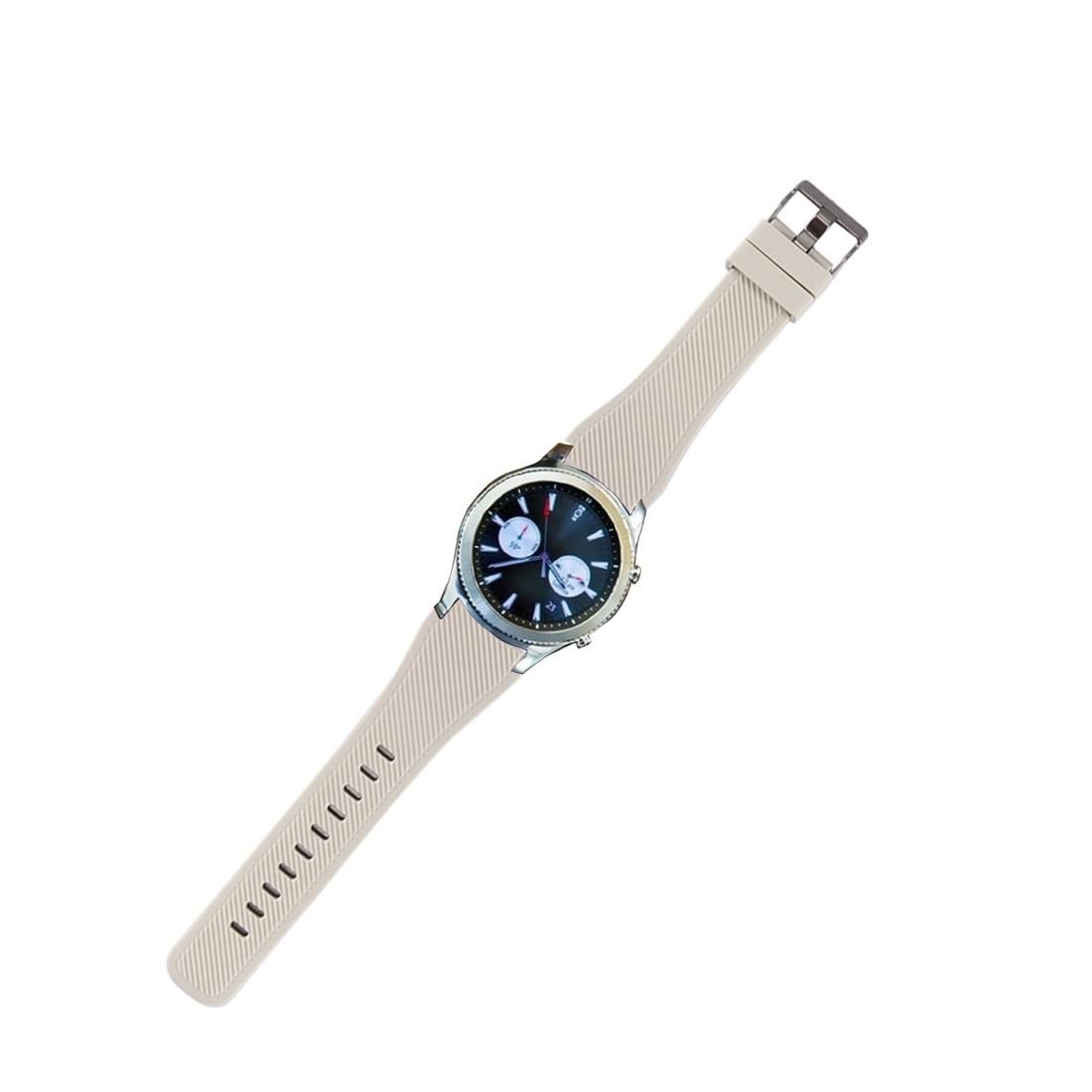 For Samsung Gear S3 Classic Smart Watch Silicone Watchband, Length: about 22.4cm (Beige)