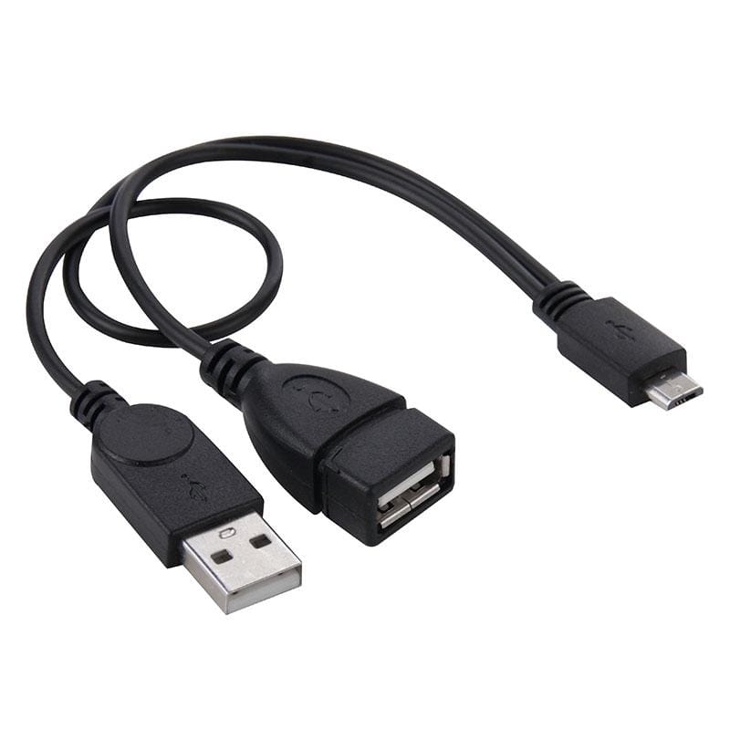 Micro USB to USB 2.0 Male & USB 2.0 Female Host OTG Converter Adapter Cable, Length: About 30cm (Black)