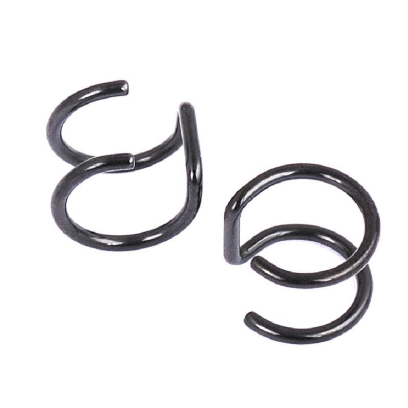 3 PCS Punk Rock Ear Clip Hollow Out U Shape Earrings Nose clip (Silver)
