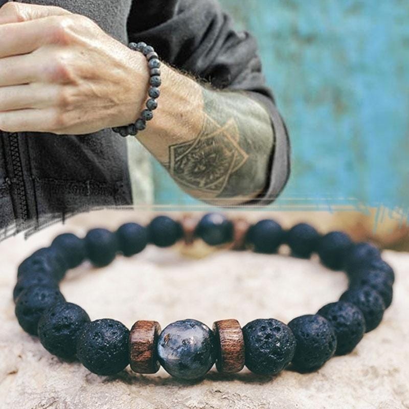 Men Bracelet Natural Moonstone Bead Tibetan Buddha Bracelet chakra Lava Stone Diffuser Bracelets Men Jewelry gift Drop Shipping (3)