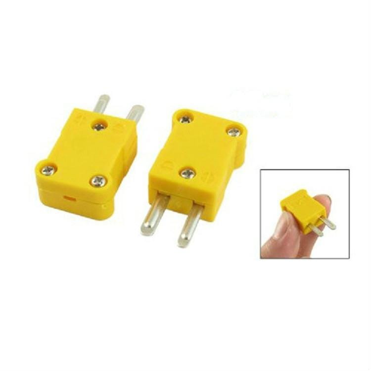 5 PCS Yellow Plastic Case Flat Temperature Plug