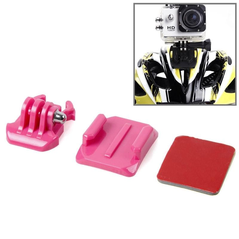 HR67 SIXXY Helmet Curved Surface + 3M VHB Sticker + Mount Stand Kit for GoPro NEW HERO / HERO7 /6 /5 /5 Session /4 Session /4 /3+ /3 /2 /1, Xiaoyi and Other Action Cameras (Magenta)