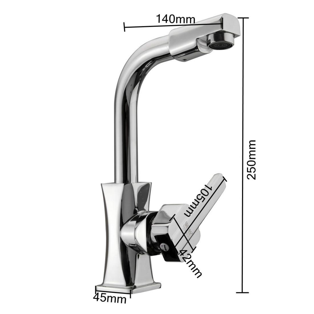 360 Rotating Modern Kitchen Bathroom Vanity Single Handle Faucet