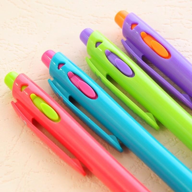 48 PCS Creative Candy Color Ballpoint Pen Colorful Press Ball Pens Office Stationery School Supplies (Blue)