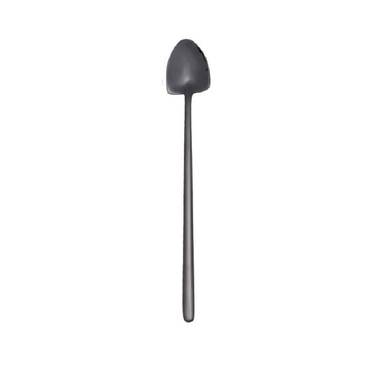 2 PCS Stainless Steel Spoon Creative Coffee Spoon Bar Ice Spoon Gold Plated Long Stirring Spoon, Style:Pointed Spoon, Color:Black