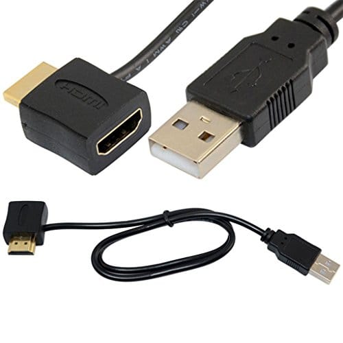 Convertor + 50cm USB 2.0 Male Charger Cable Lead HDMI Male to Female M/F Splitter Adapter for HDTV, PlayStation 3, DVD