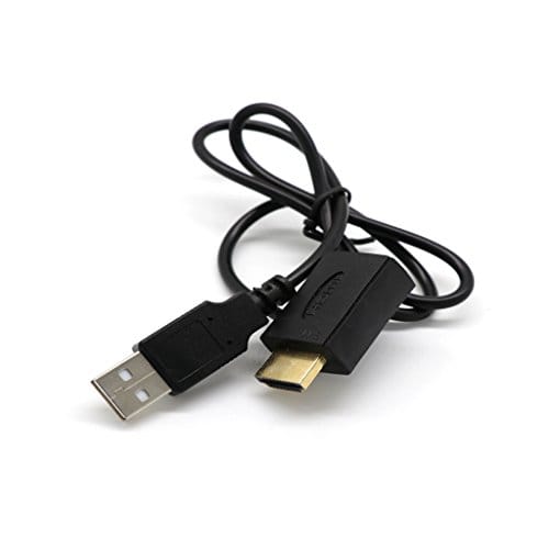 Convertor + 50cm USB 2.0 Male Charger Cable Lead HDMI Male to Female M/F Splitter Adapter for HDTV, PlayStation 3, DVD