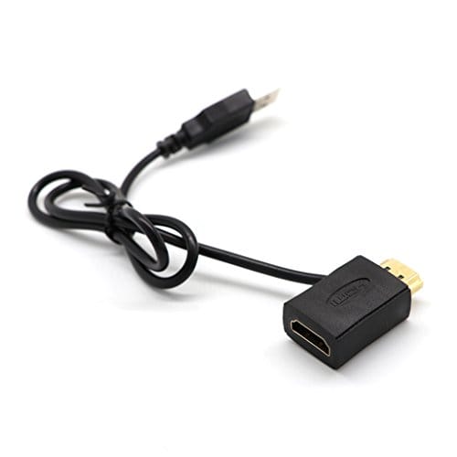 Convertor + 50cm USB 2.0 Male Charger Cable Lead HDMI Male to Female M/F Splitter Adapter for HDTV, PlayStation 3, DVD