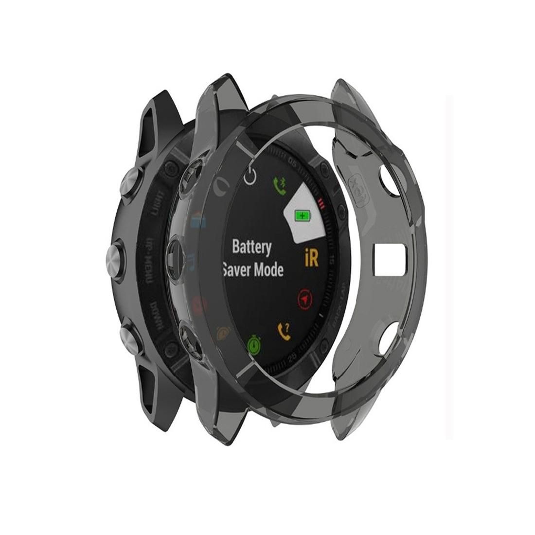 For Garmin Fenix 6X TPU Half Coverage Smart Watch Protevtice Case (Black)