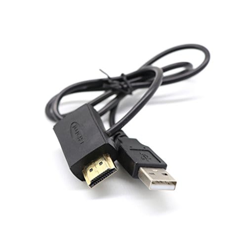 Convertor + 50cm USB 2.0 Male Charger Cable Lead HDMI Male to Female M/F Splitter Adapter for HDTV, PlayStation 3, DVD