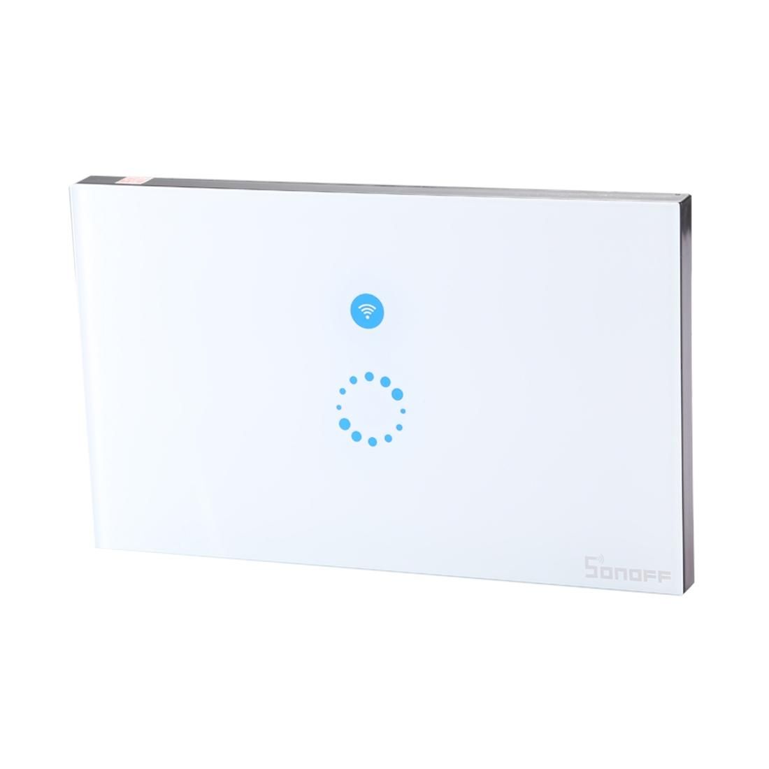 Sonoff  Touch 120mm 1 Gang Tempered Glass Panel Wall Switch Smart Home Light Touch Switch, Compatible with Alexa and Google Home, AC 90V-250V 400W 2A