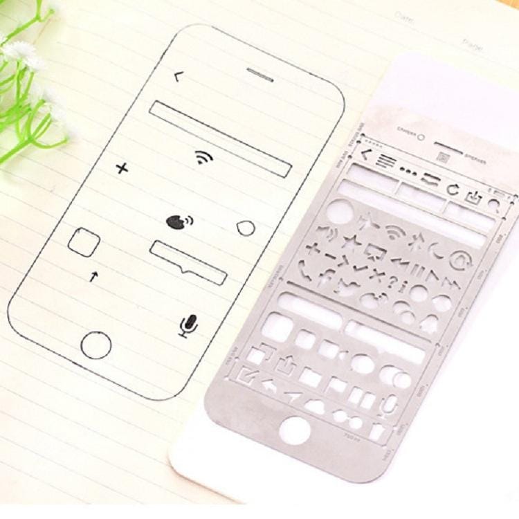 Multifunctional Stainless Steel Hollow Diary Template Ruler, Size:13.8�6.8cm (Style 2)
