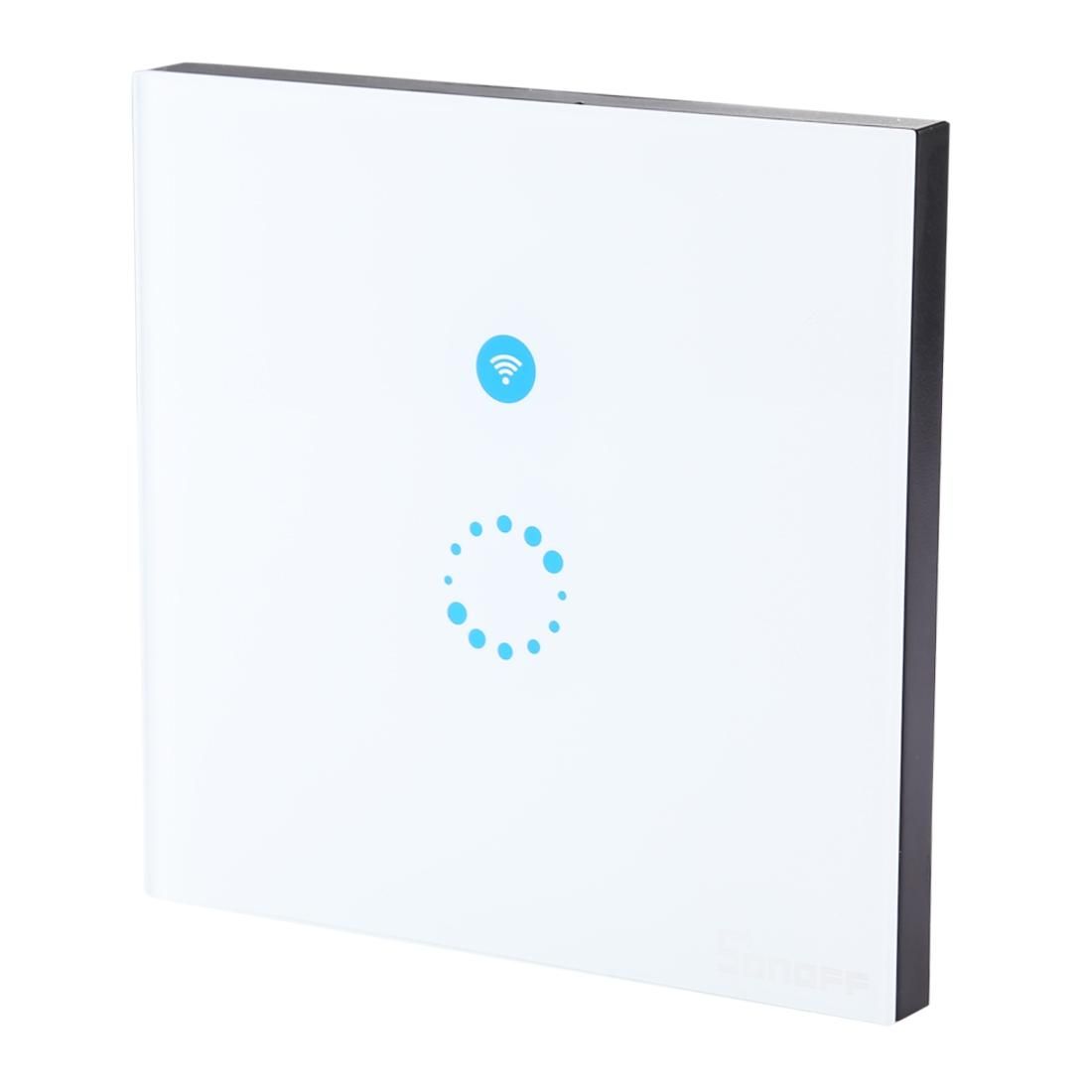 Sonoff  Touch 86mm 1 Gang Tempered Glass Panel Wall Switch Smart Home Light Touch Switch, Compatible with Alexa and Google Home, AC 90V-250V 400W 2A
