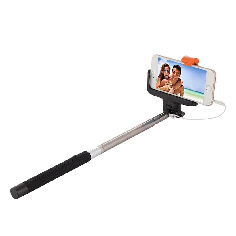 Portable Wire Controlled Selfie Stick Monopod Folding Extendable Handheld Holder with Separable Frame for iOS & Android Phone, Folded Length: 23.4cm, Max Extension Length: 88.6cm (Pink)