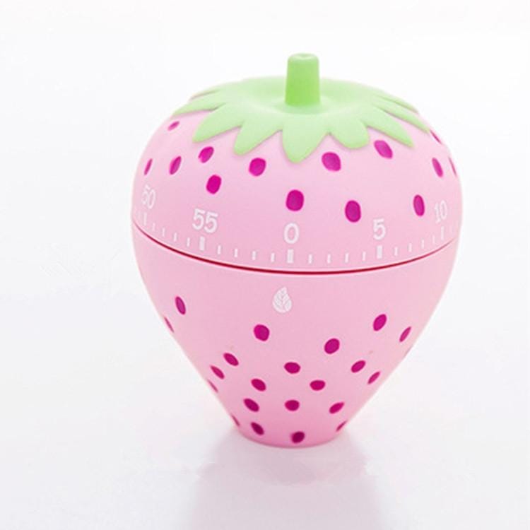 Creative Cartoon Fruit Shape Multi-Function Rotary Timer Learning Work Efficiency Time Manager (Strawberry)