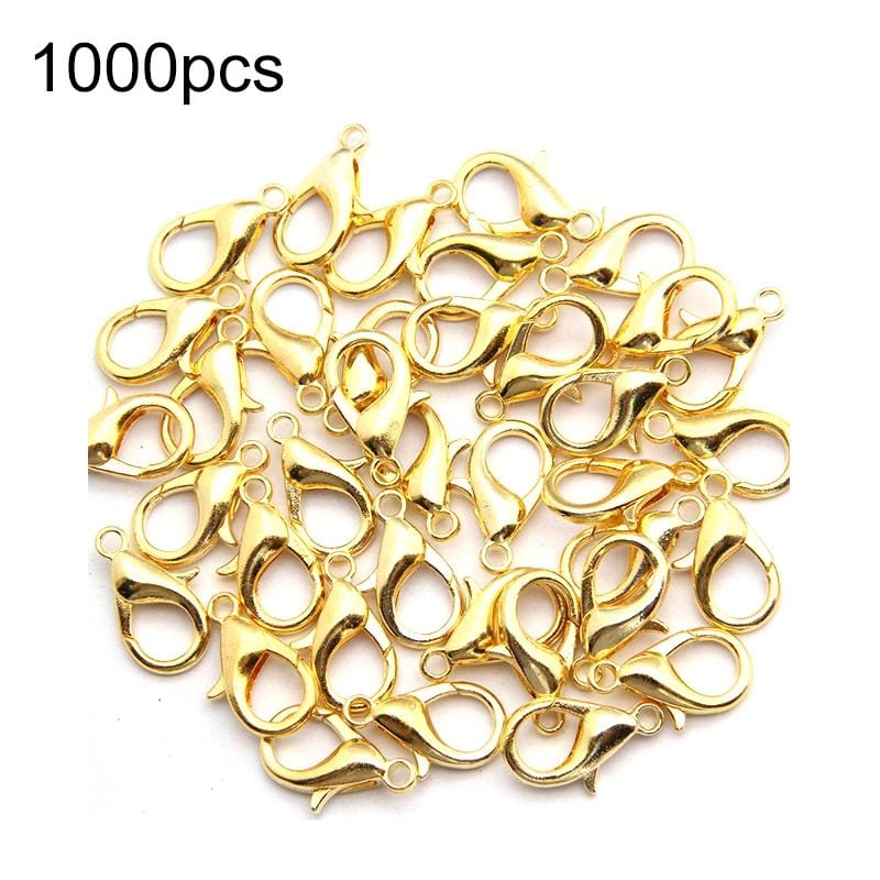 1000 PCS 12mm DIY Jewelry Accessories High-quality Alloy Lobster Claw (Gold)