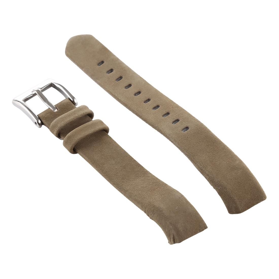 Smart Watch Shiny Leather Watchband for Fitbit Alta (Light Brown)