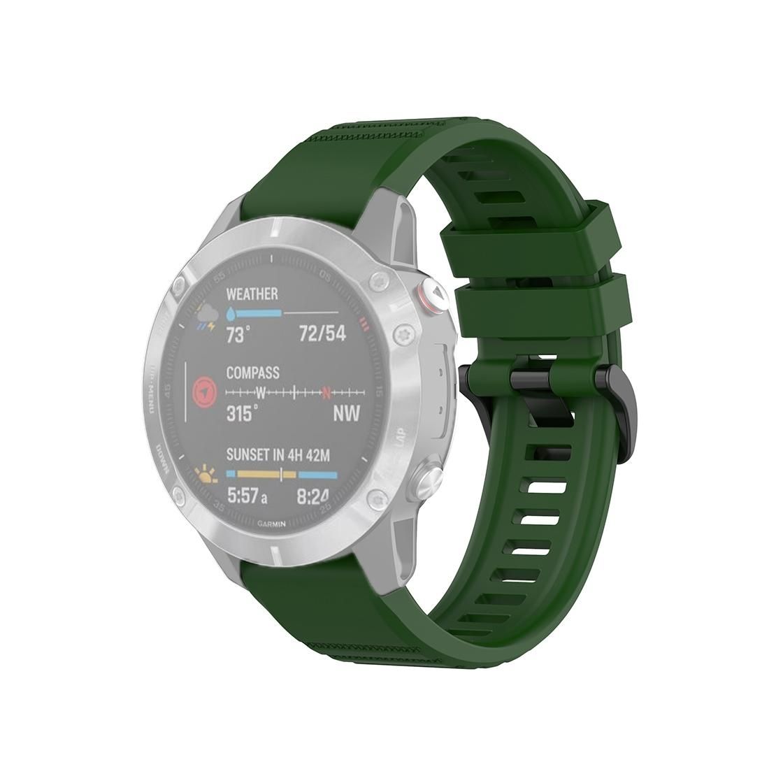 For Garmin Fenix 6 22mm Quick Release Official Texture Wrist Strap Watchband with Plastic Button (Army Green)