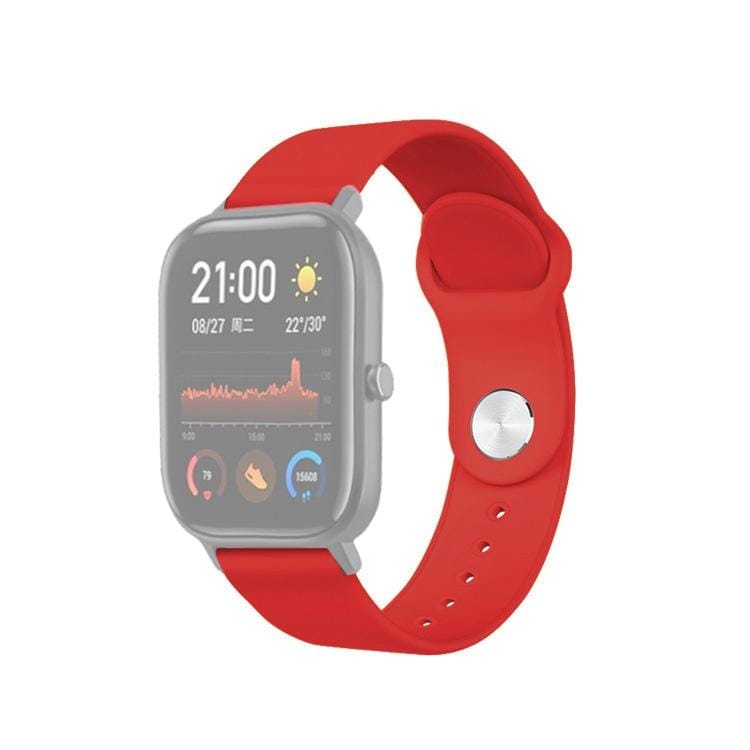 22mm For Huami Amazfit GTS Silicone Replacement Strap Watchband (Red)