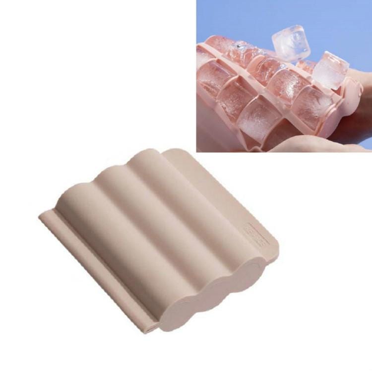 Wavy Multi-cell Ice Cube Mold Food Grade Silicone Ice Cube (Pink)