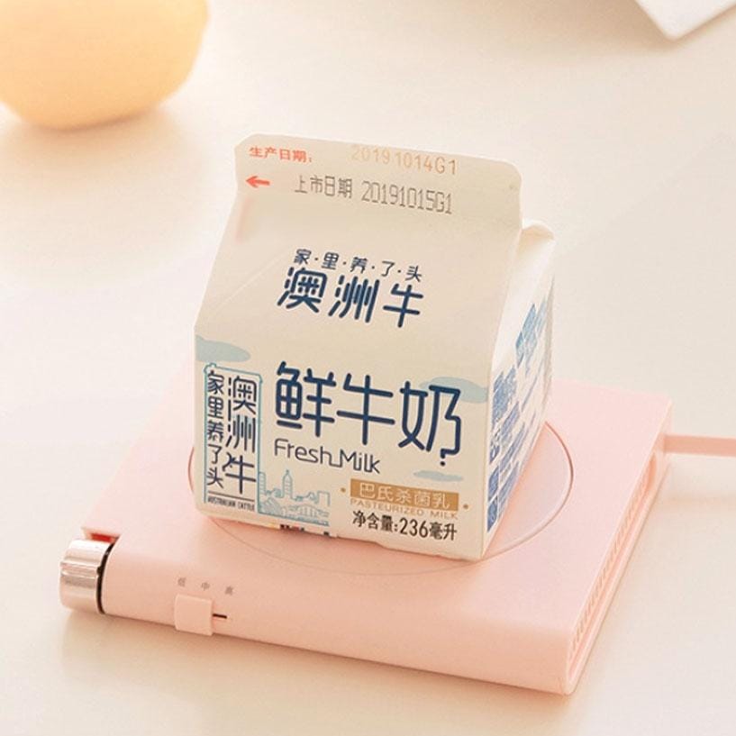 Portable Small USB Timing Insulation Coaster (Pink)