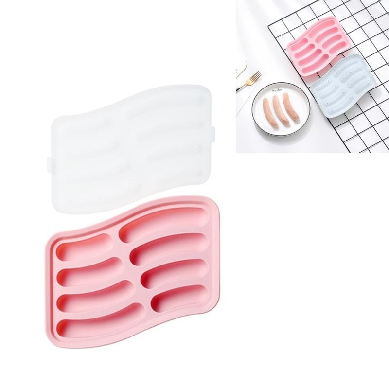 2 PCS Sausage Mold Baby Silicone Homemade Children Steamed Sausage Hot Dog Food Supplement Mold (Pink)