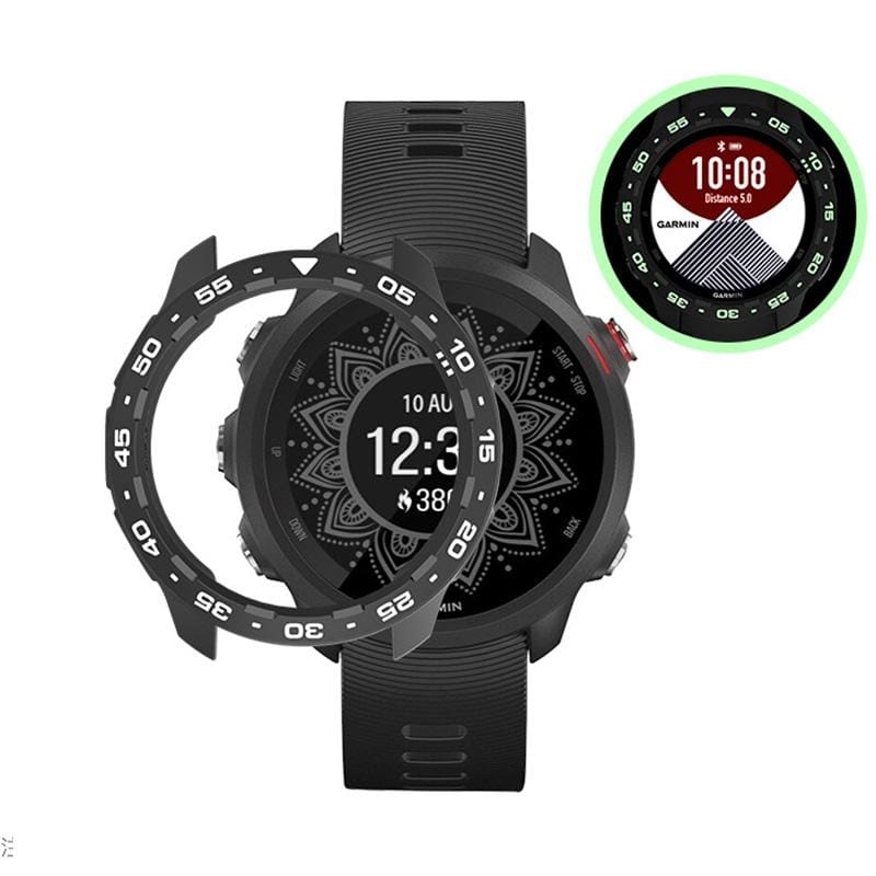 For Garmin Forerunner 245 / 245M Smart Watch TPU Protective Case, Color:Black+White Luminous Green