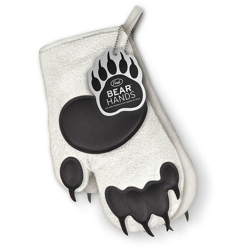 Kitchen Bear Claw Shape Oven Silicone Anti-scald Gloves Baking Thickened High Temperature Heat Insulation Gloves, Colour: Polar Bear