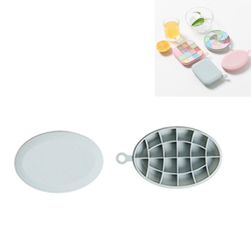 4 PCS Home Creative Geometric Simple Ice Tray Mold with Lid DIY Ice Cube Homemade Box, Style:Oval (Blue)
