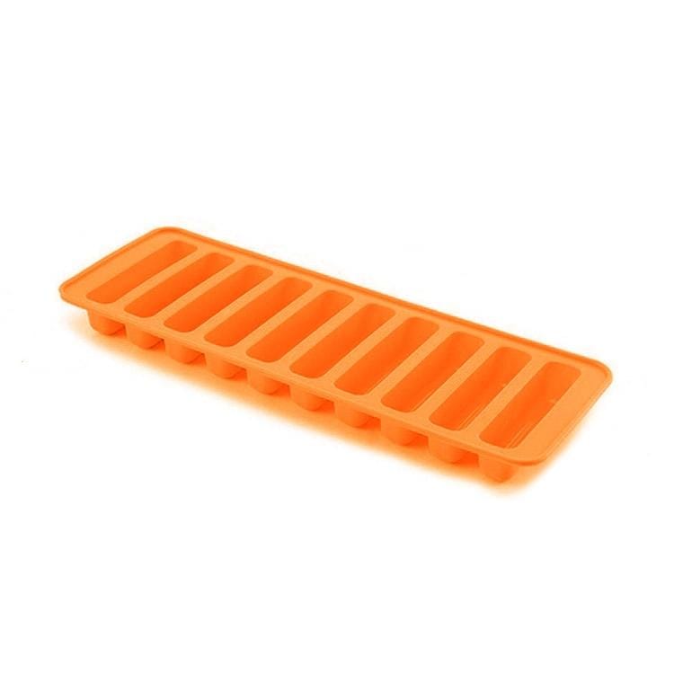 10 Even Strips of Silicone Mold Sausage Hot Dog Ham Cake Baking Finger Biscuit Mold (Red)