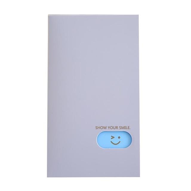 Smiley Face Pattern Portable Business Card Book Card Holder Small Card storage Book Card Sticker Collection Ticket Collection (Purple)