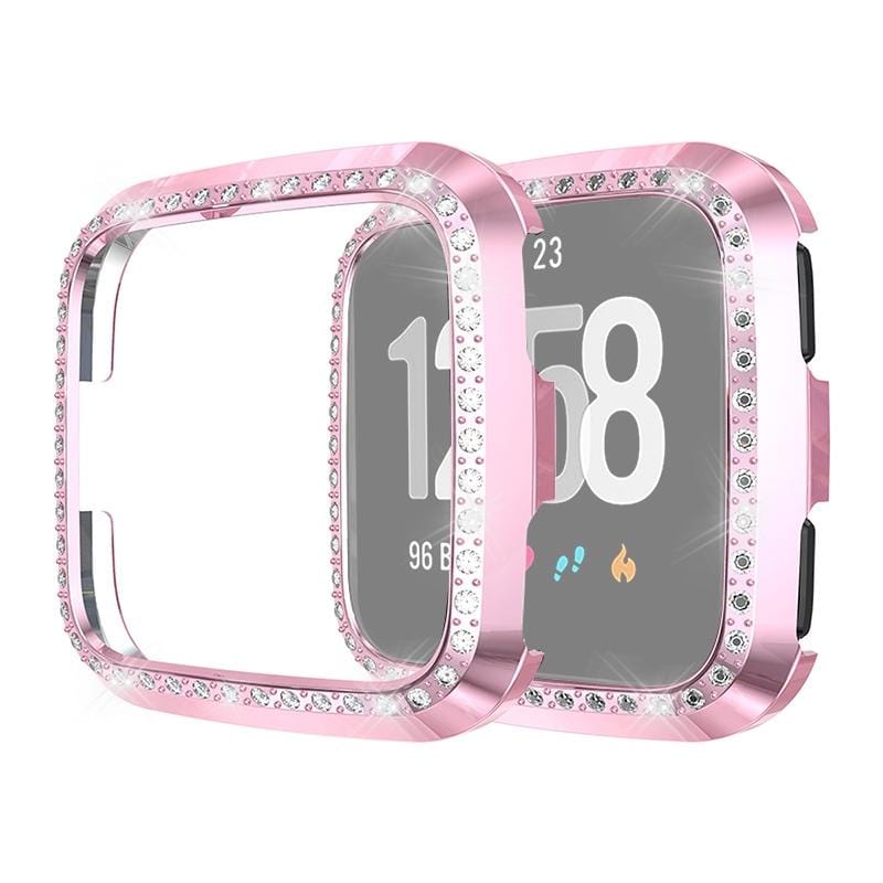 For Fitbit Versa / Versa Lite Universal Smart Watch PC Diamond Protective Case (Pink)