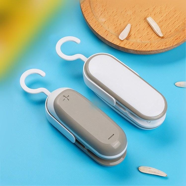 Mini Portable Hand Pressure Sealing Machine Plastic Bag Packaging Small Household Snack Sealer (Khaki)