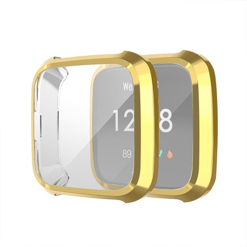 For Fitbit Versa Lite Smart Watch Full Coverage Plating TPU Protective Case (Gold)