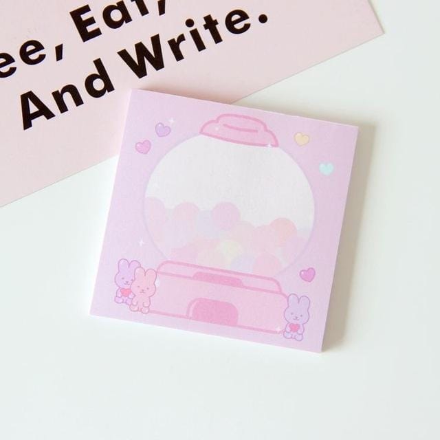 2 PCS Cute Rabbit N Times Sticky Notes Paper Notepad Stationery School Supplies (Heart Rabbit)