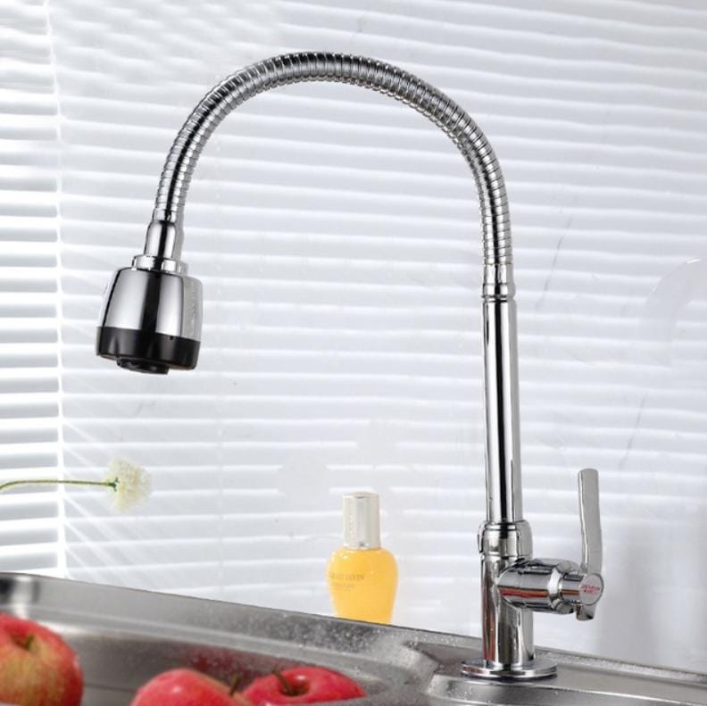 Kitchen Faucet Anti-splash Head Wash Basin Sink Universal Rotatable Faucet Full Copper Joint, Style:Cold Water