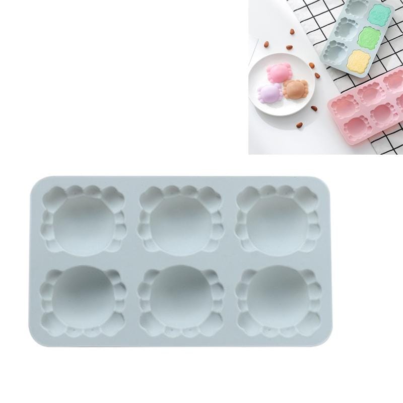 6 PCS 3D Crab Silicone Fondant Cake Mold Chocolate Pudding Ice Cube Mold (Blue)