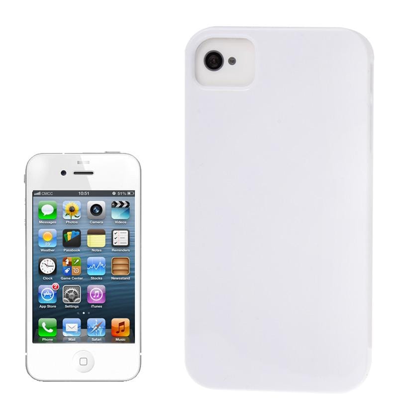DIY 3D Sublimation Machine Blanks White Back Smooth Surface Plastic Case Cover for iPhone 4 & 4S (White)