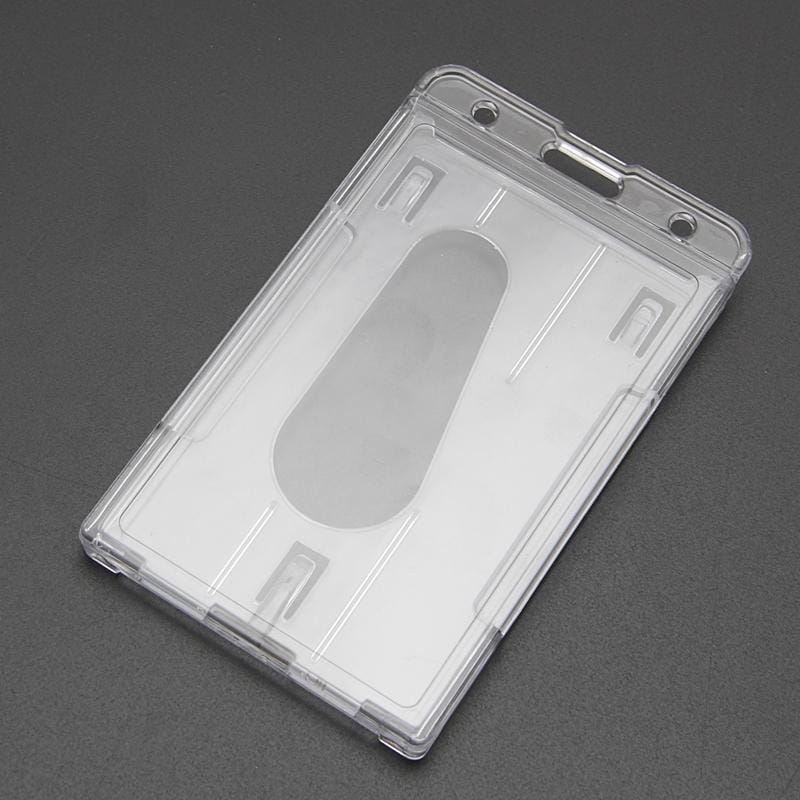 20 PCS Hard Plastic ID Badge Card Holder Integrated Injection Molded Transparent Double-sided Card Holder