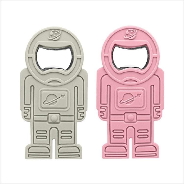 2 PCS Creative Beer Bottle Opener Silicone Astronaut Shape Screwdriver (Gray)