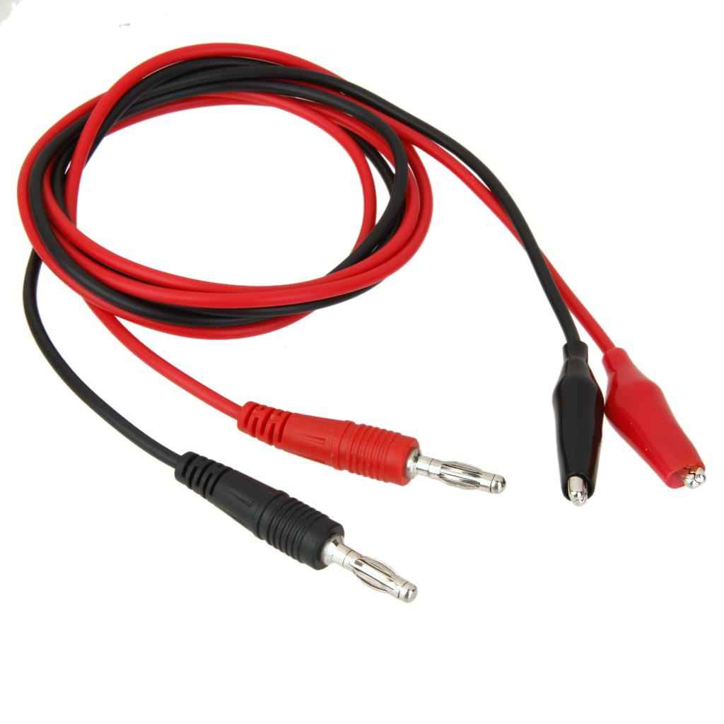 Banana plug to Aligator Clip Test Lead Cable for Tester Multimeter Red+Black