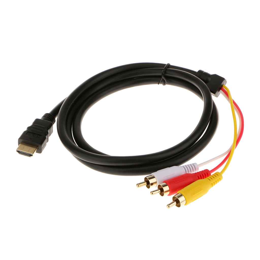 1.5M HDMI Male to 3 RCA Audio Video AV Component Cable Adapter Gold Plated