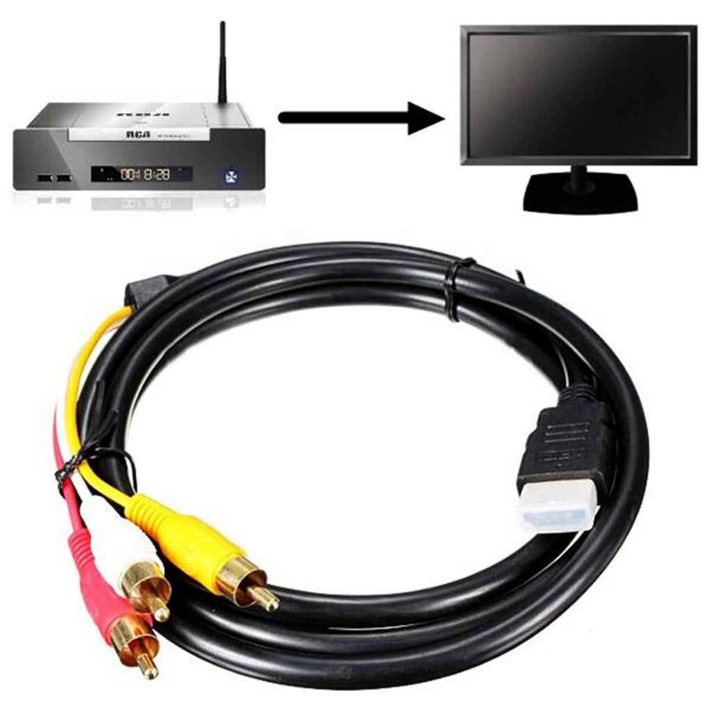 1.5M HDMI Male to 3 RCA Audio Video AV Component Cable Adapter Gold Plated