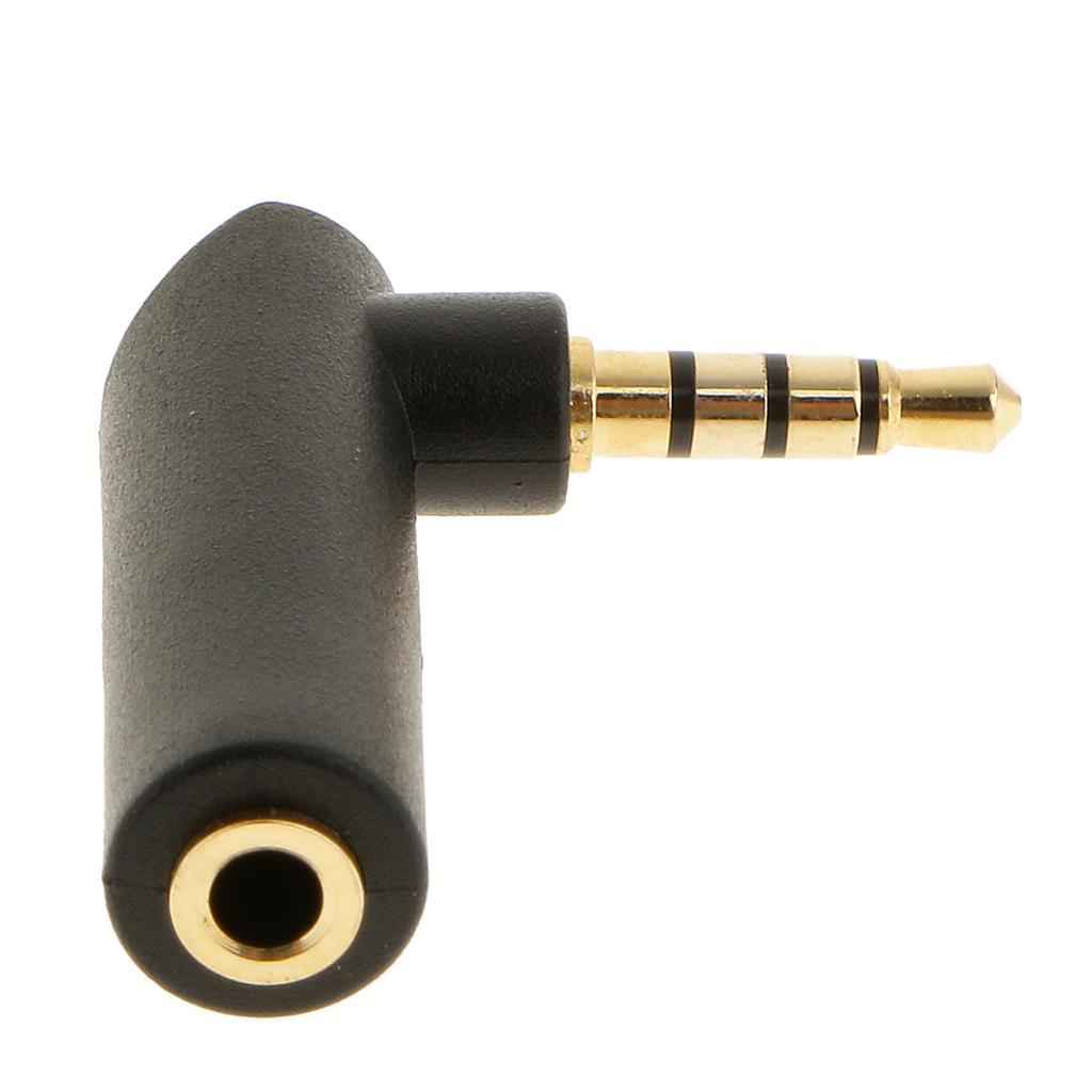 Adapter 3.5mm Male to Female Jack Right Angled 4 pole Digital Audio