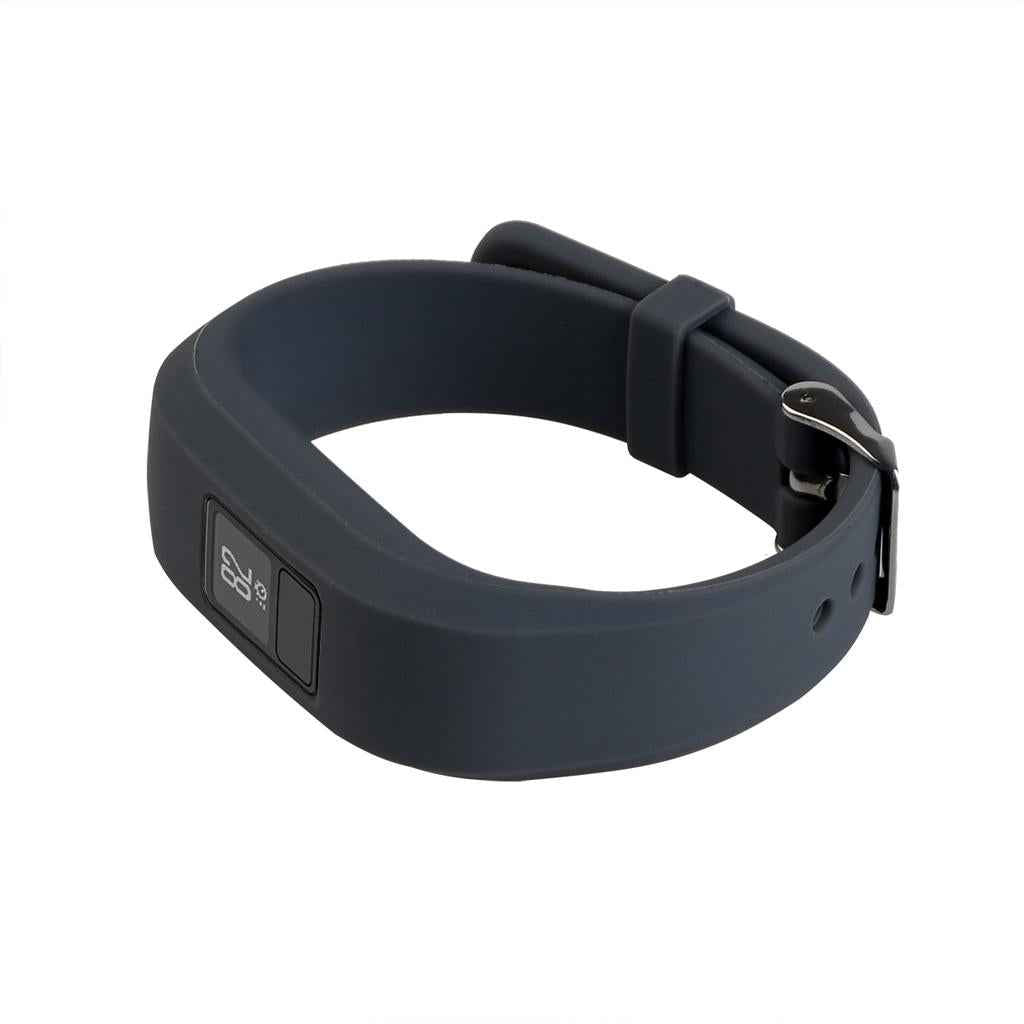 Adjustable Silicone Wrist Watch Band Strap Buckle for Garmin Vivofit 3 Gray
